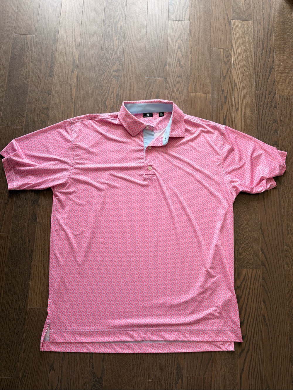 FootJoy Pink Patterned Golf Polo
